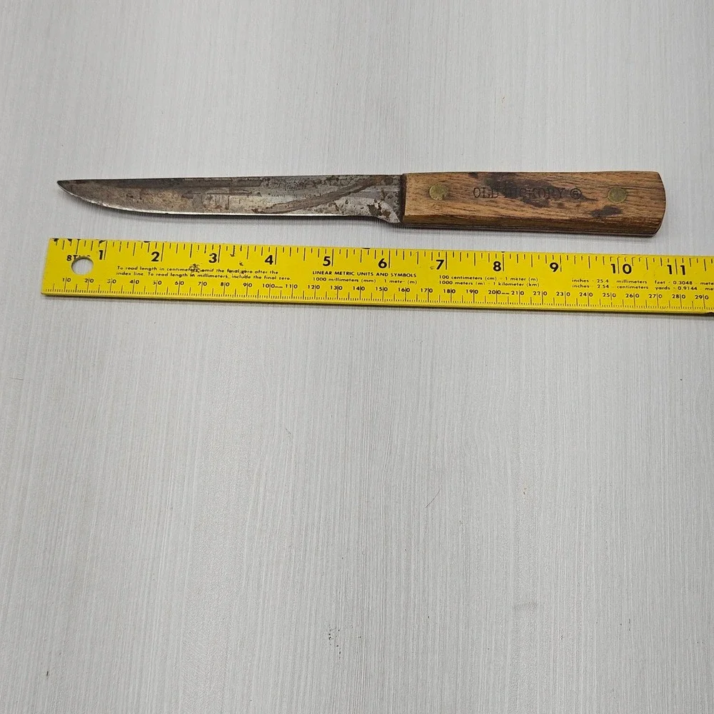 Vintage Old Hickory Ontario Knife Co Paring Knife Carbon Steel USA Wood Handle